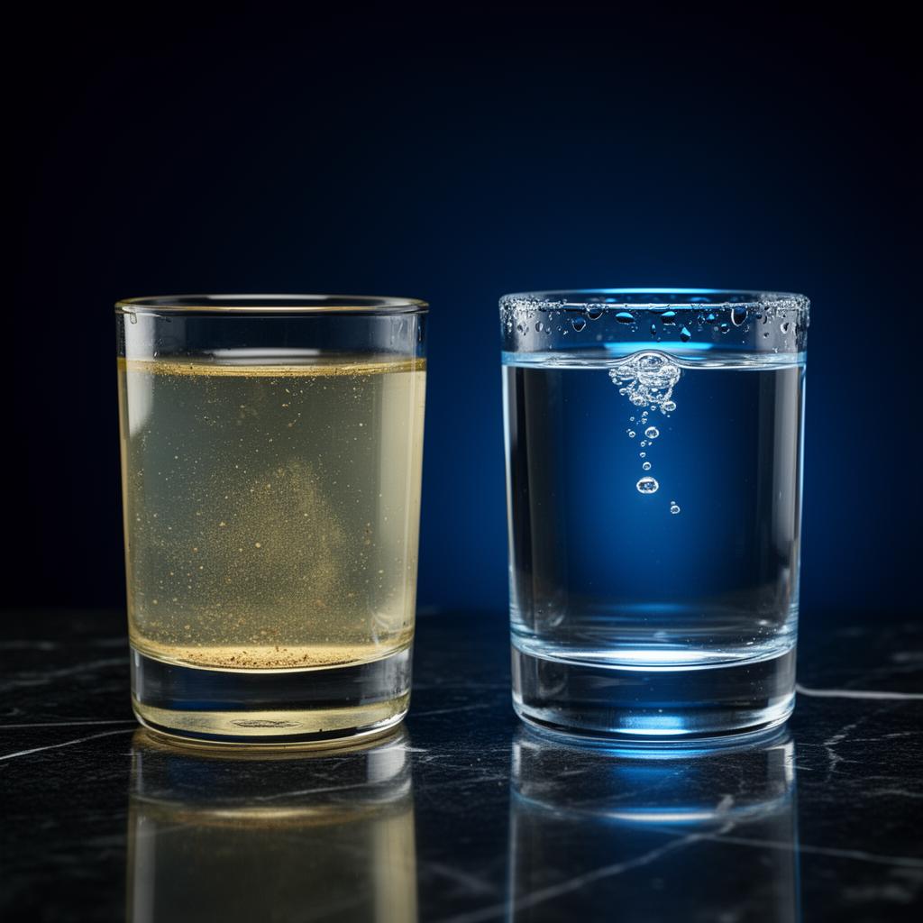 Before and after water comparison